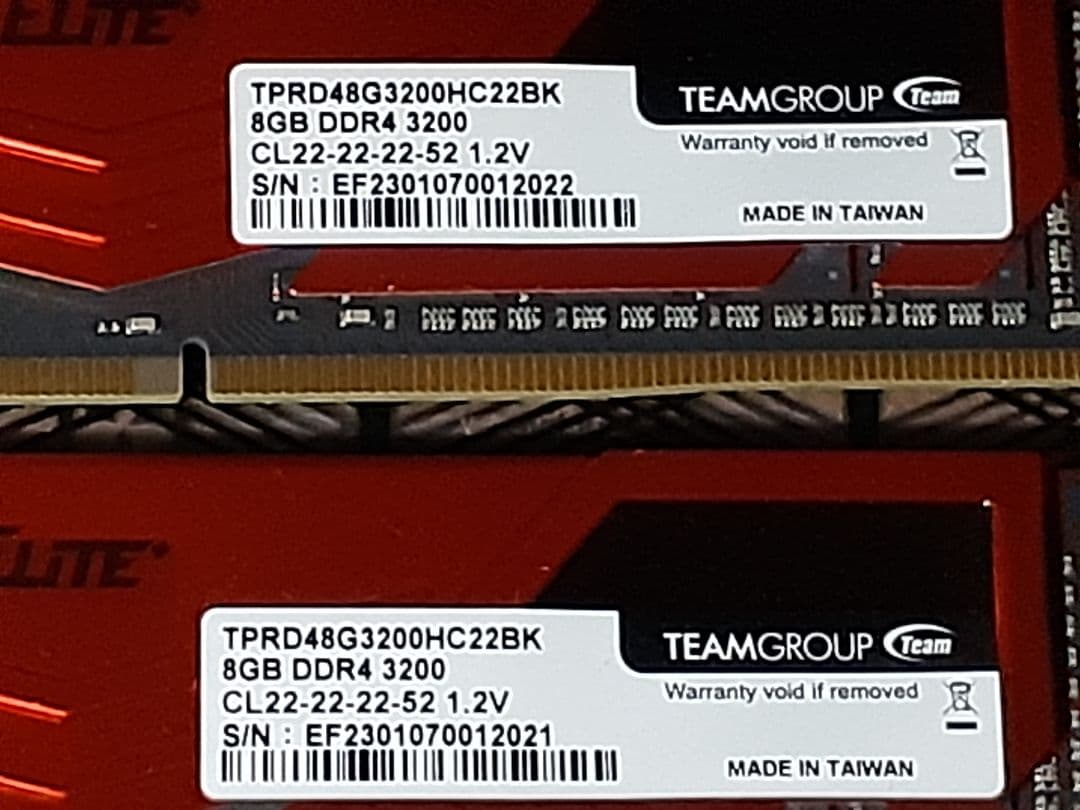 DDR4 3200 8GB ×2 TEAM GROUP ELITE