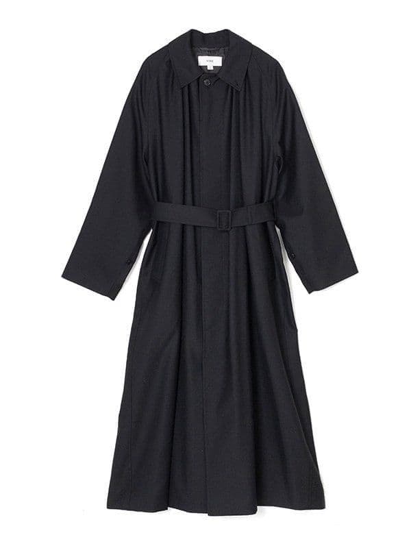 HYKE│WOOL GATHERED COAT 黒 サイズ2