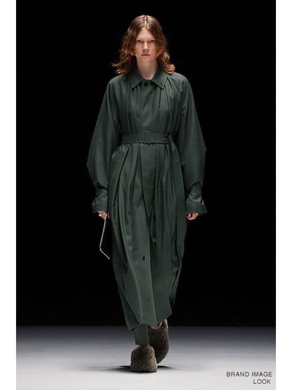 HYKE│WOOL GATHERED COAT 黒 サイズ2