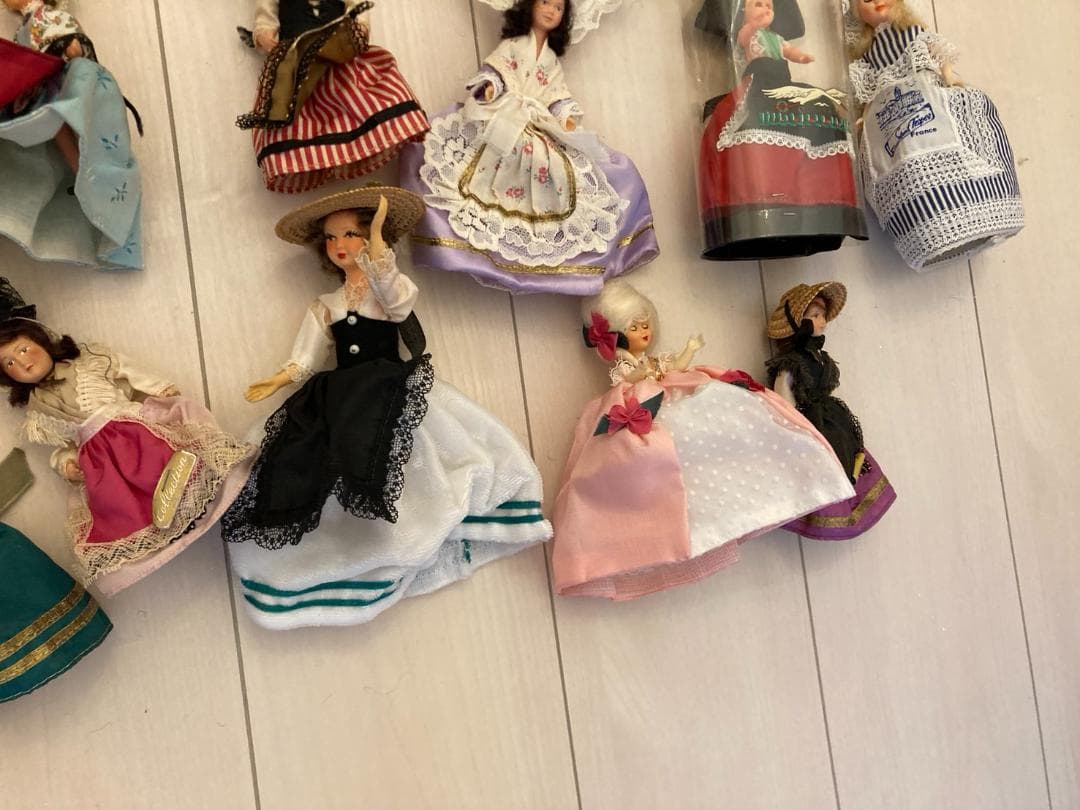 ★美品新品★仏直輸入★22個★フランス人形★セルロイド★衣装美★プチコラン有