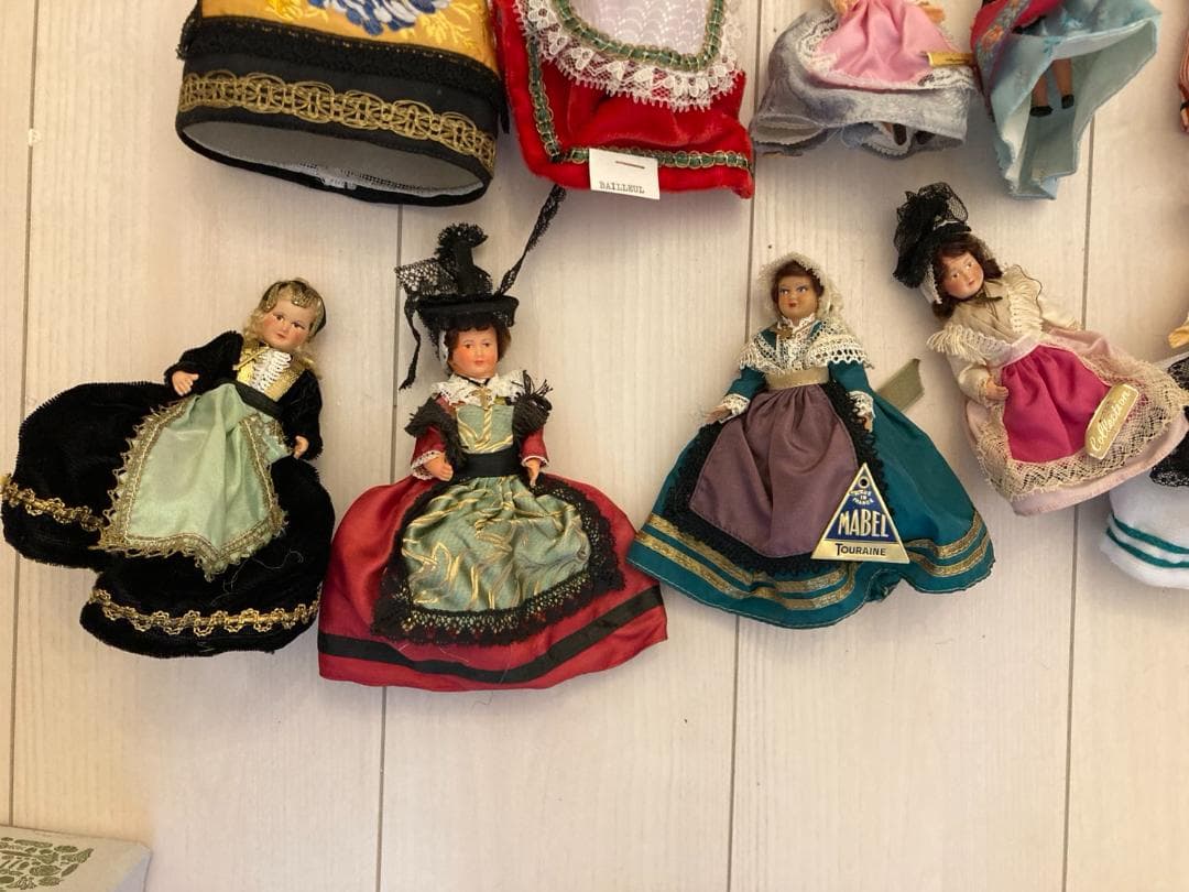 ★美品新品★仏直輸入★22個★フランス人形★セルロイド★衣装美★プチコラン有