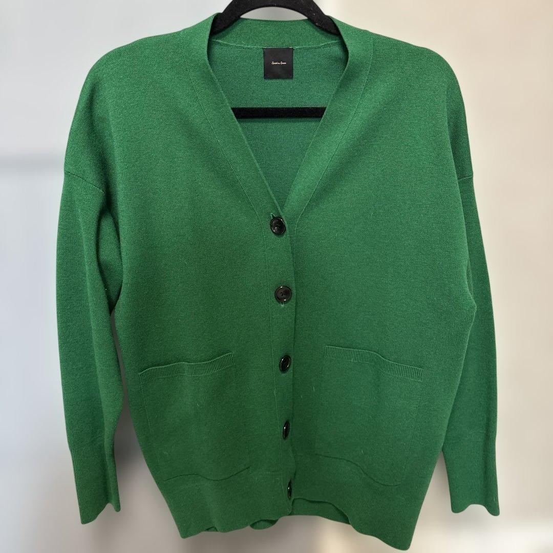 美品　Spick & Span グリーン 長袖カーディガン