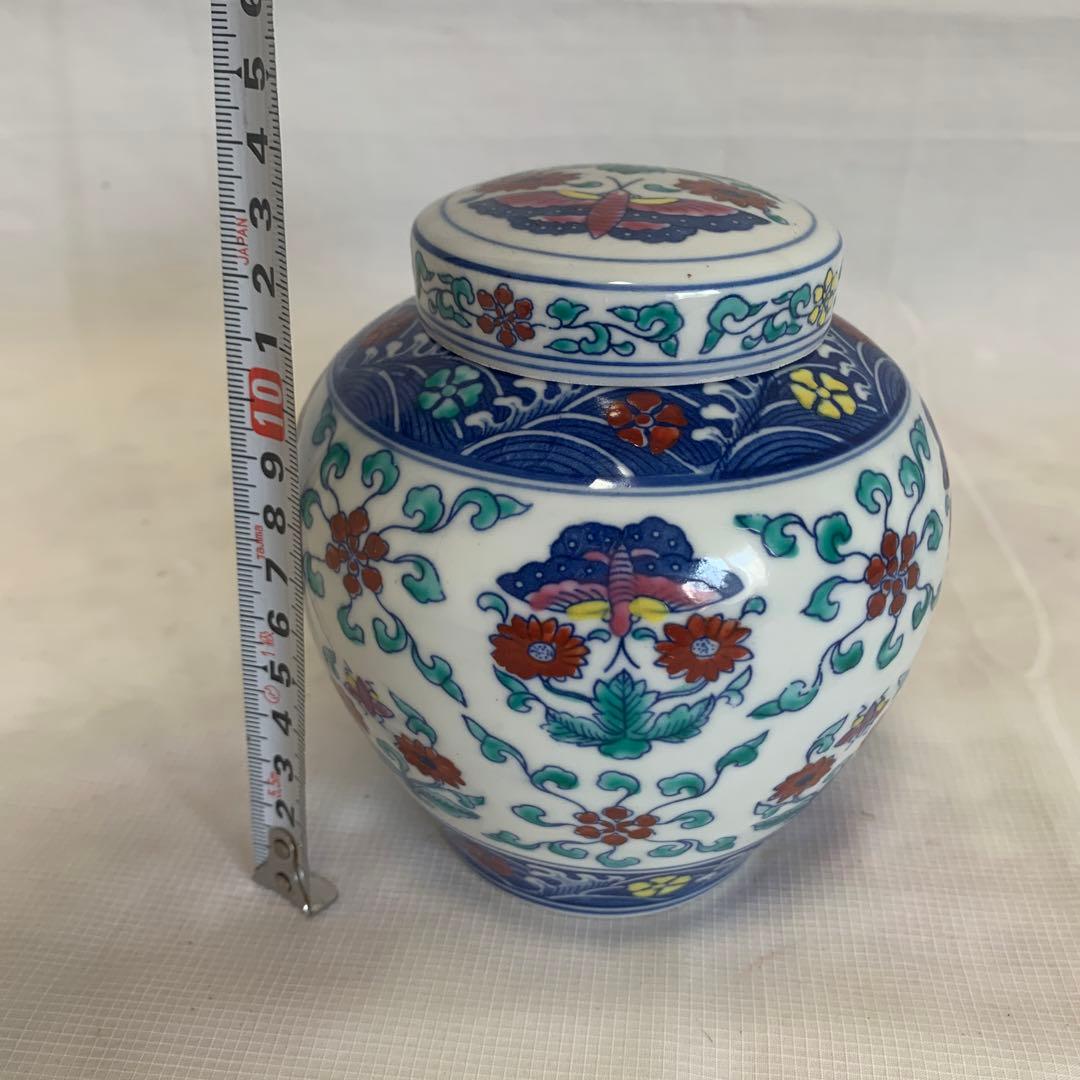 中国美術　豆彩壺　茶入　花瓶　煎茶道具　大明成化　景徳鎮