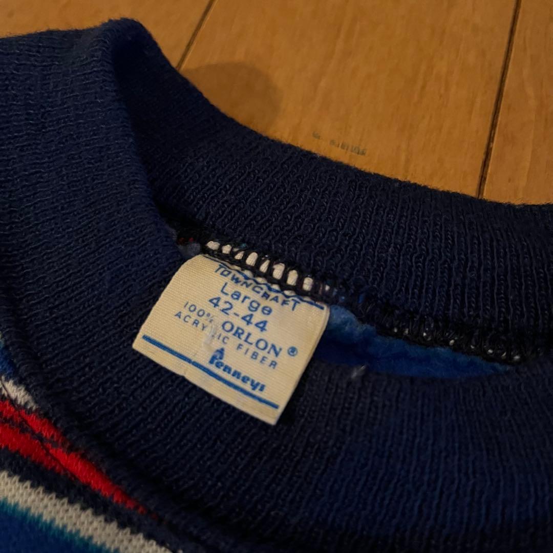 70s town craft pennys ボーダー 半袖ニット