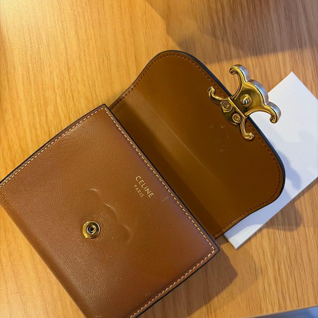 【付属品完備】CELINE トリオンフ ブラウン 三つ折り財布