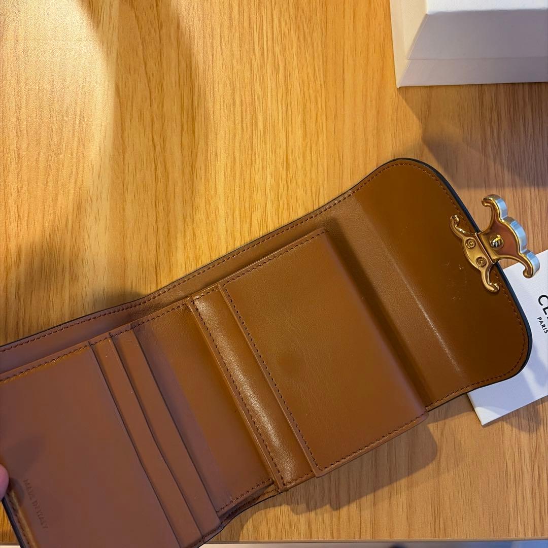 【付属品完備】CELINE トリオンフ ブラウン 三つ折り財布