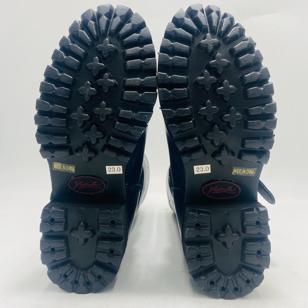 極美品　yosuke　ヨースケ　エンジニアブーツ　ベルト　ダメージ加工　23　黒