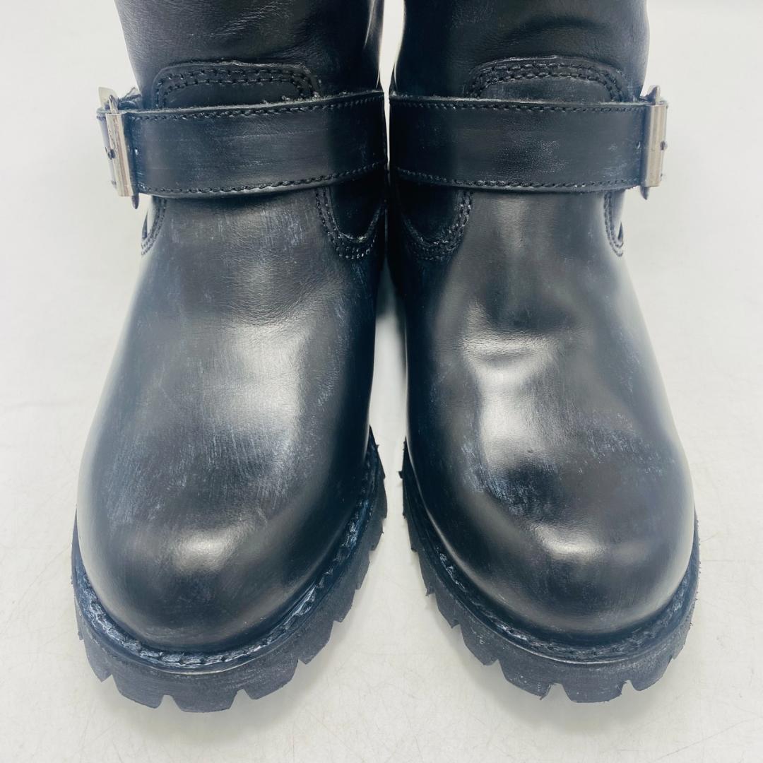 極美品　yosuke　ヨースケ　エンジニアブーツ　ベルト　ダメージ加工　23　黒