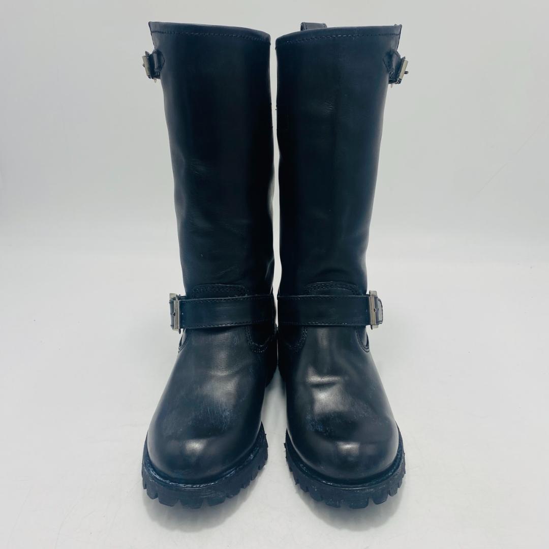 極美品　yosuke　ヨースケ　エンジニアブーツ　ベルト　ダメージ加工　23　黒