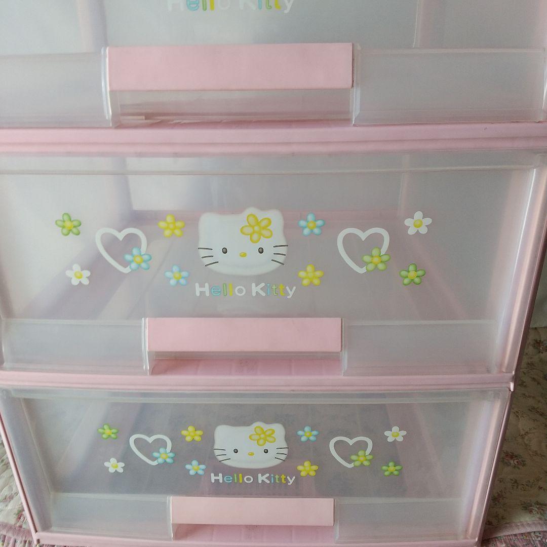 Hello Kitty 3段チェスト ピンク