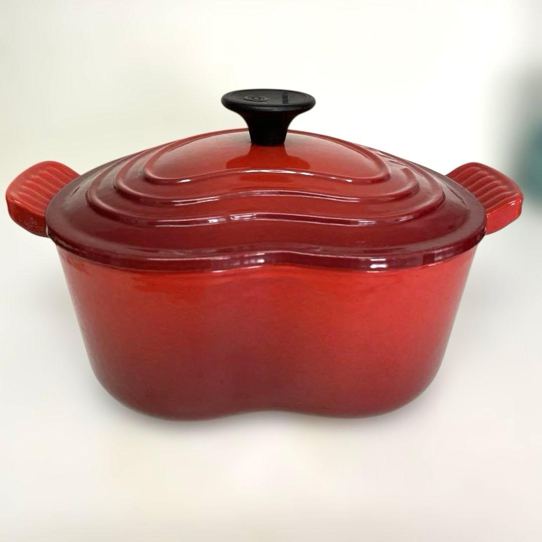 LE CREUSET ハート型鍋 レッド　ダムール&ハート型ココット　グリーン