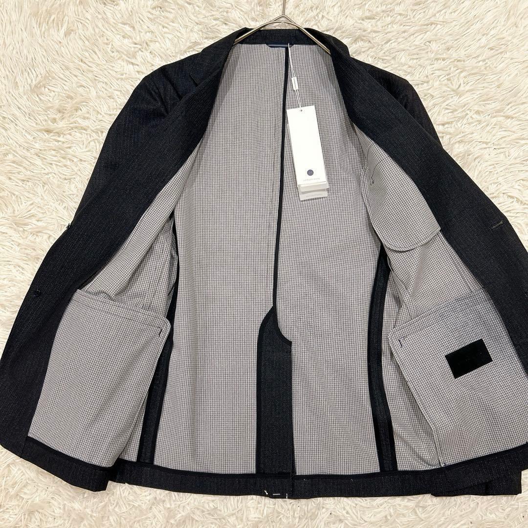 未使用　Lサイズ★ジュンハシモト　テーラードジャケット　ネイビー　シャカシャカ