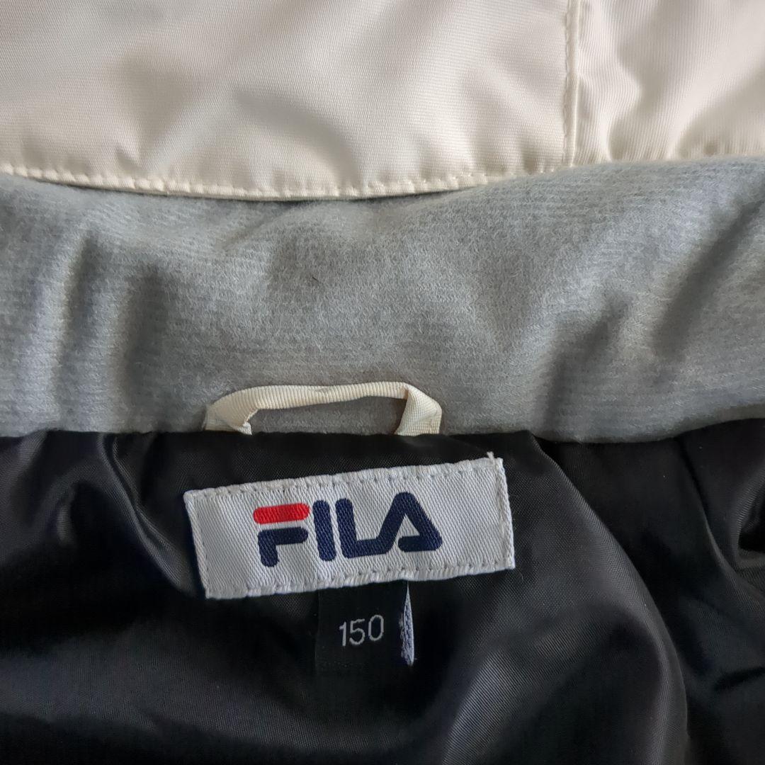 FILA スキーウェア 150cm オフホワイト ベージュ　ブラック 上下セット