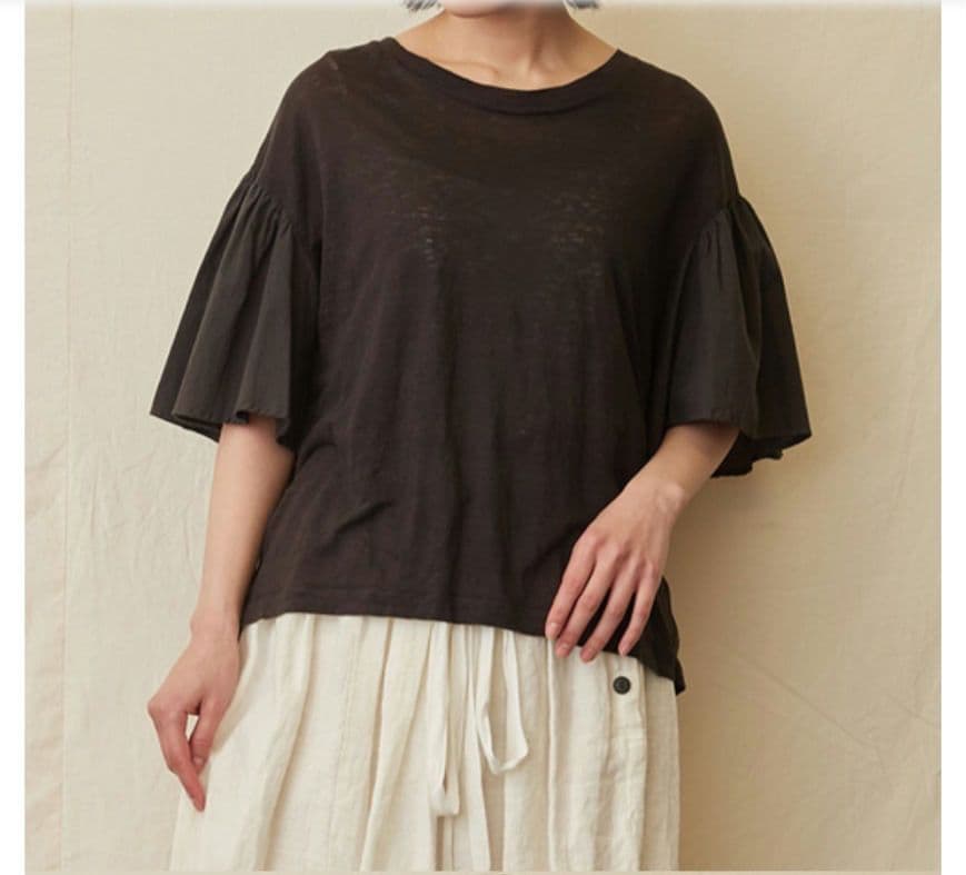 イクナ　スズキタカユキ flared-sleeve　t-shirt グレー