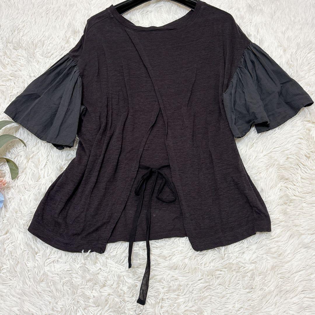 イクナ　スズキタカユキ flared-sleeve　t-shirt グレー