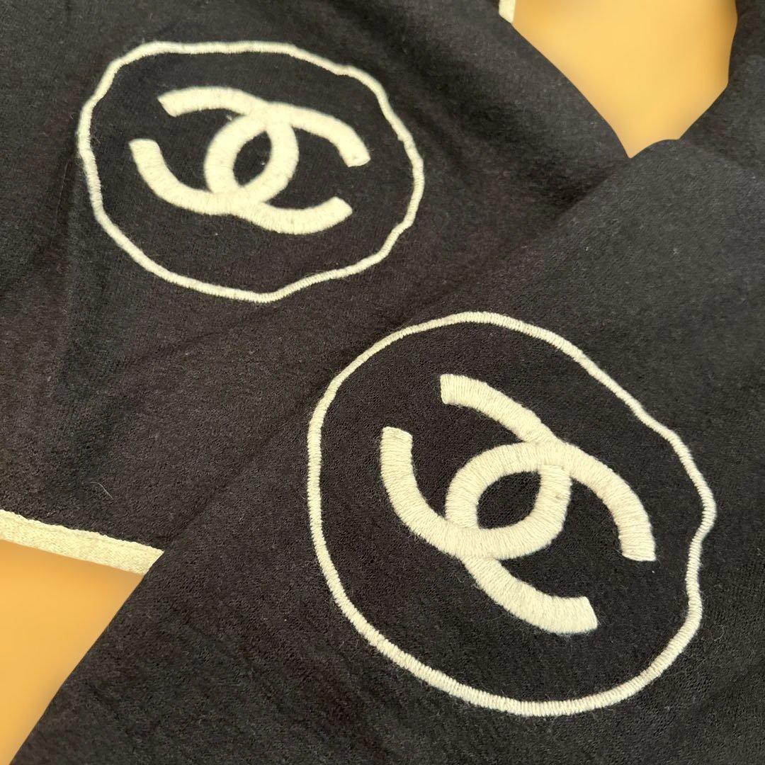 CHANEL CCロゴ ストール 黒