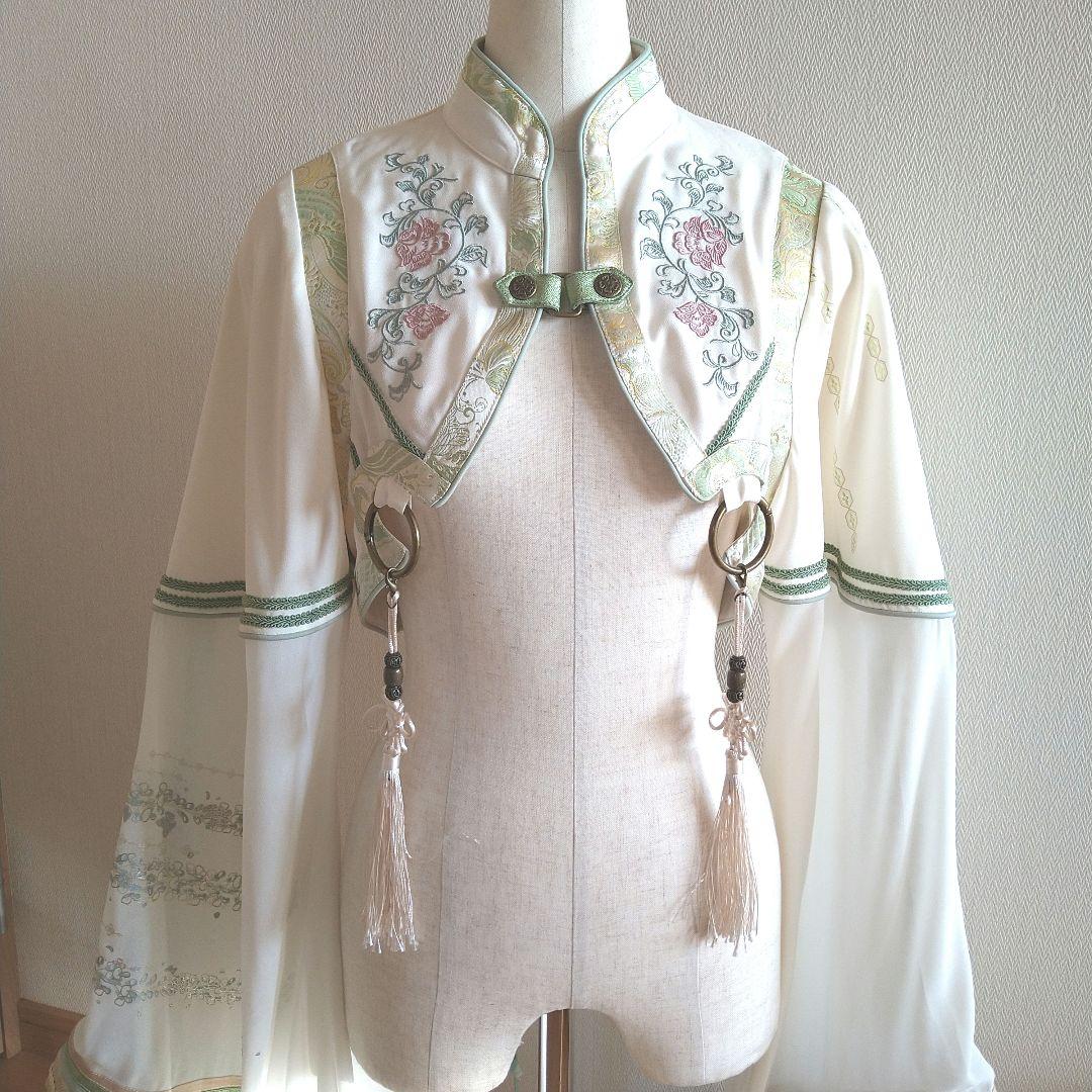 ozz on 朧藤ボレロ 立ち襟 フラワー刺繍 アイボリー　シアー素材