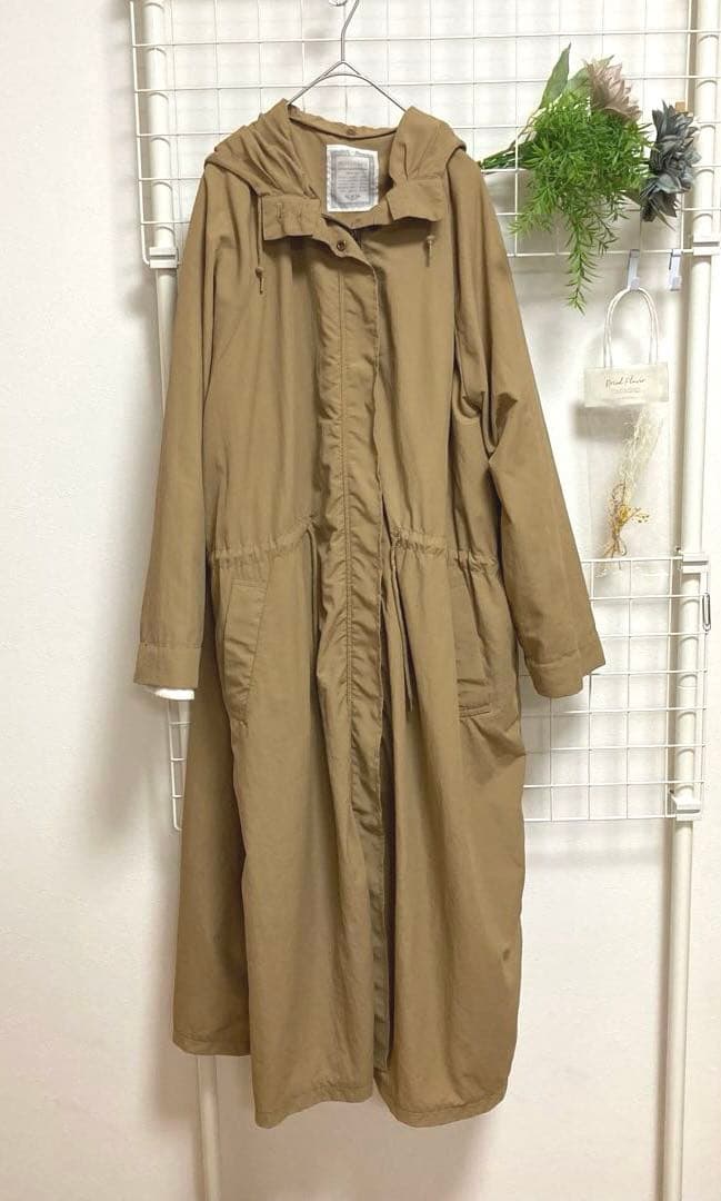 BEARDSLEY ビアズリー 4WAYコート　フード付きベージュロングコート