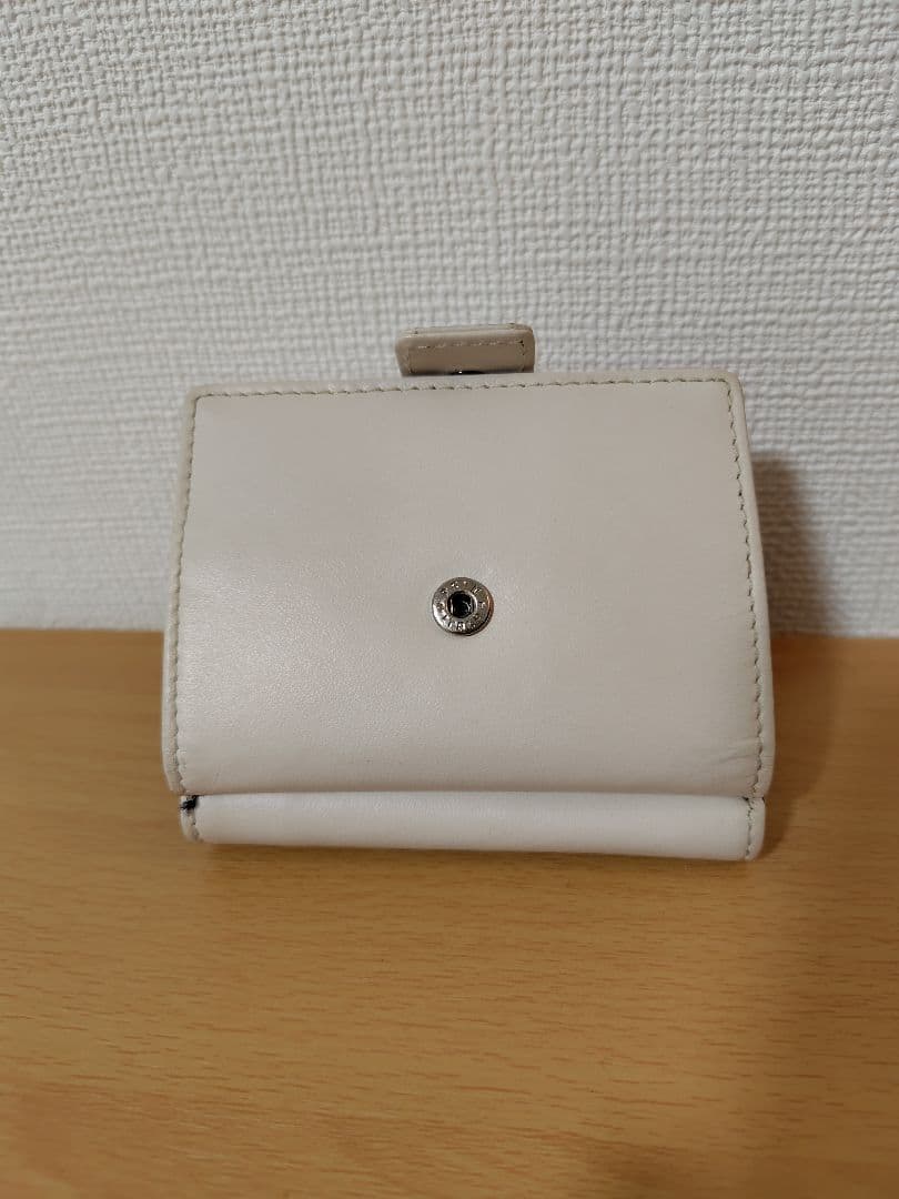 agnes b. コンパクトウォレット ラインストーン 白　バイカラー