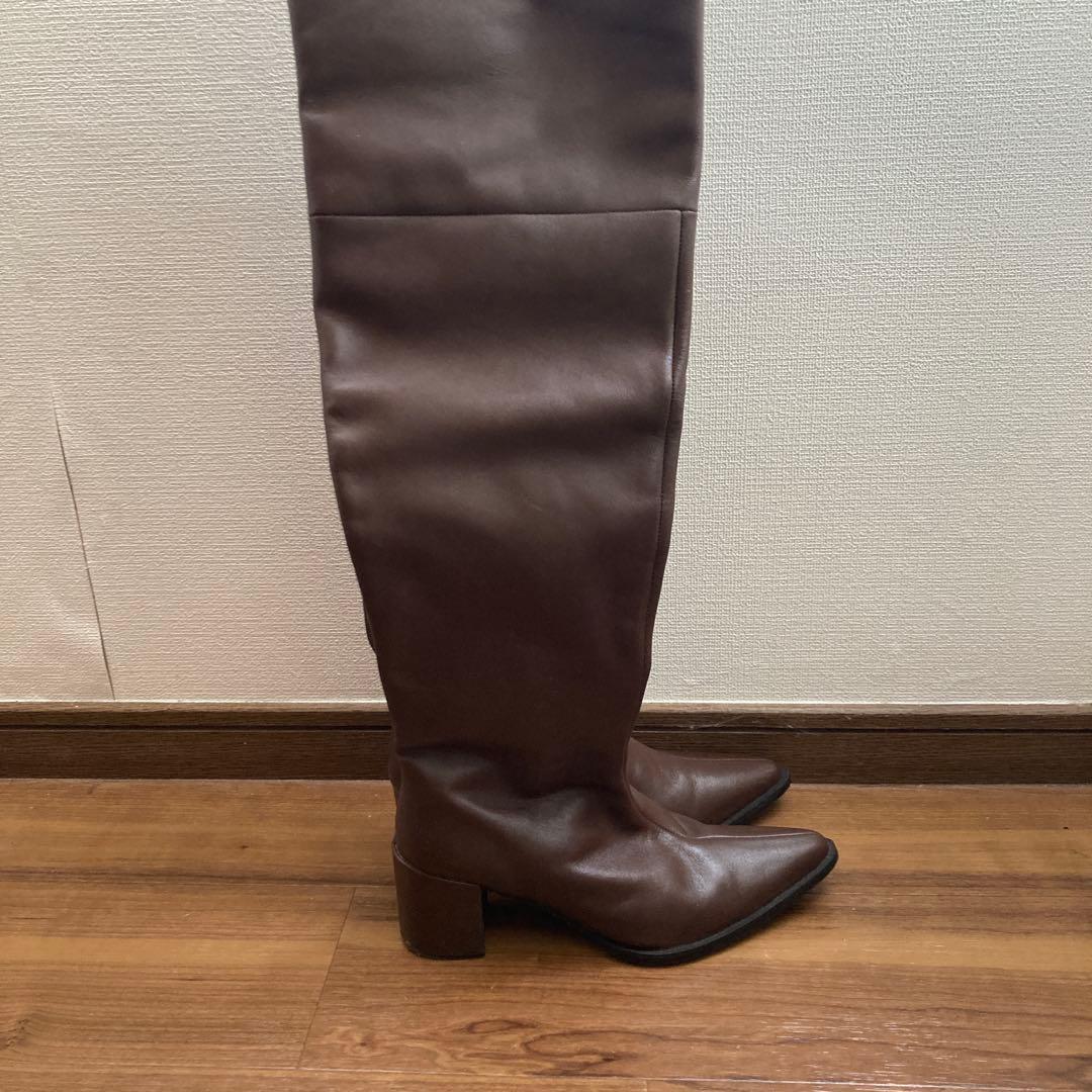 CLANE ストレートニーハイブーツ