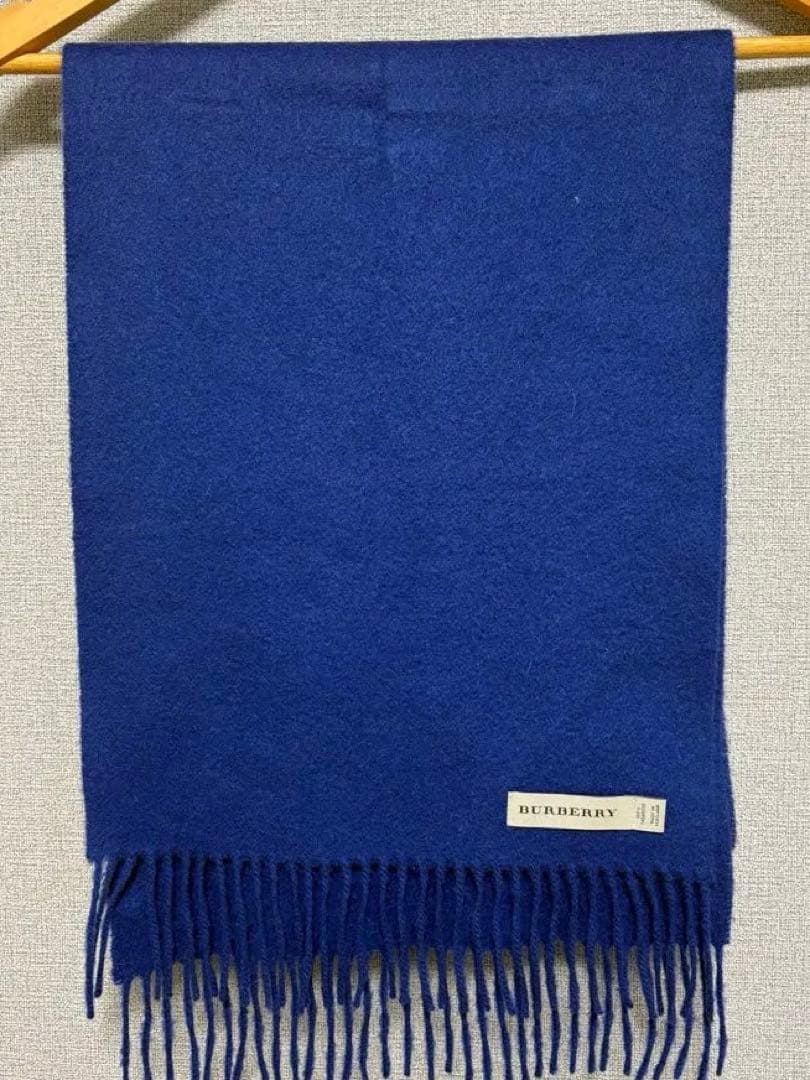 【カシミヤ100】BURBERRY スコットランド製 マフラー ホースマーク刺繍