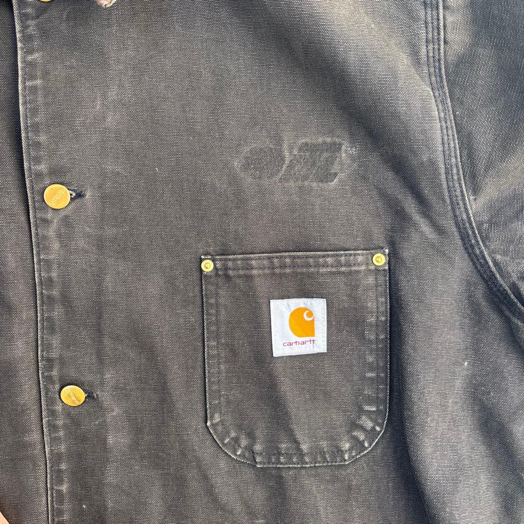 90s USA製 carhartt ミシガンチョアコート ブラック large