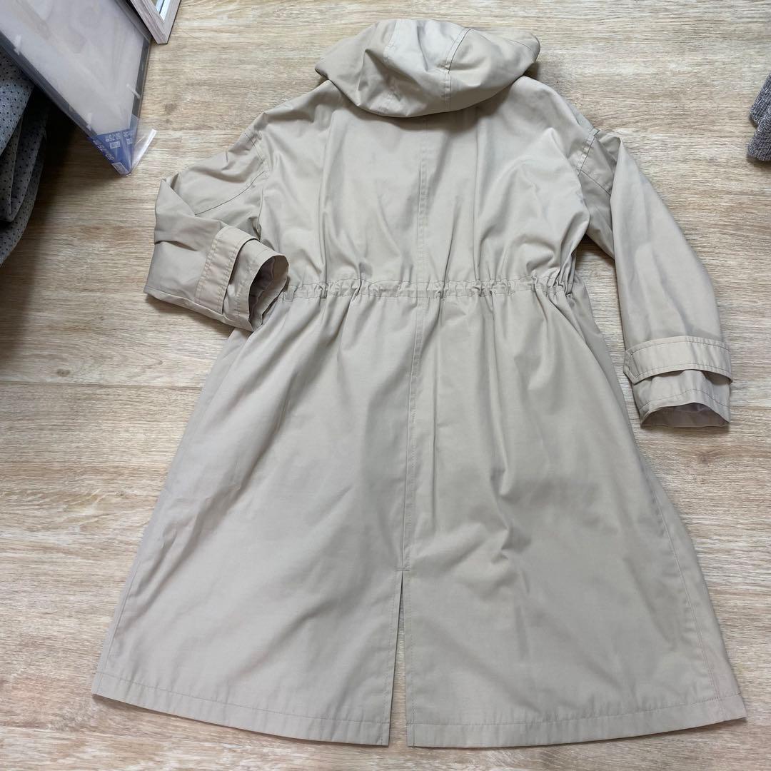 新品 INDIVI ライナー付き カルゼフーデッドコート 38 上質 ベージュ