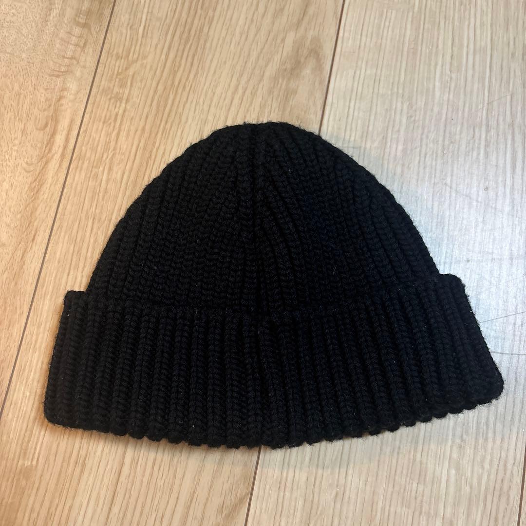 MONCLER ブラック ビーニー ニット帽