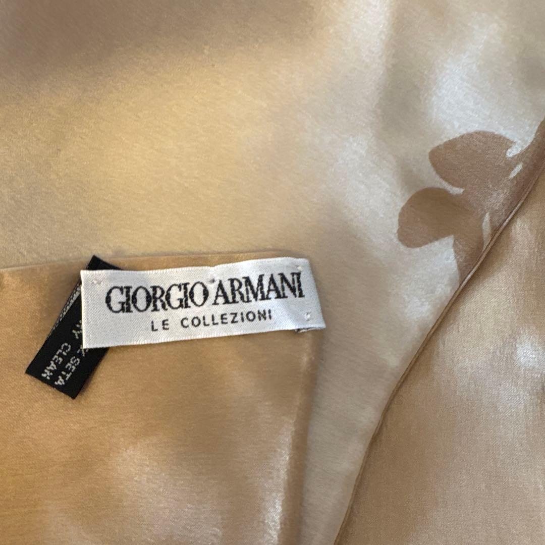 ヴィンテージGIORGIO ARMANI アルマーニ 花柄シルク長スカーフ