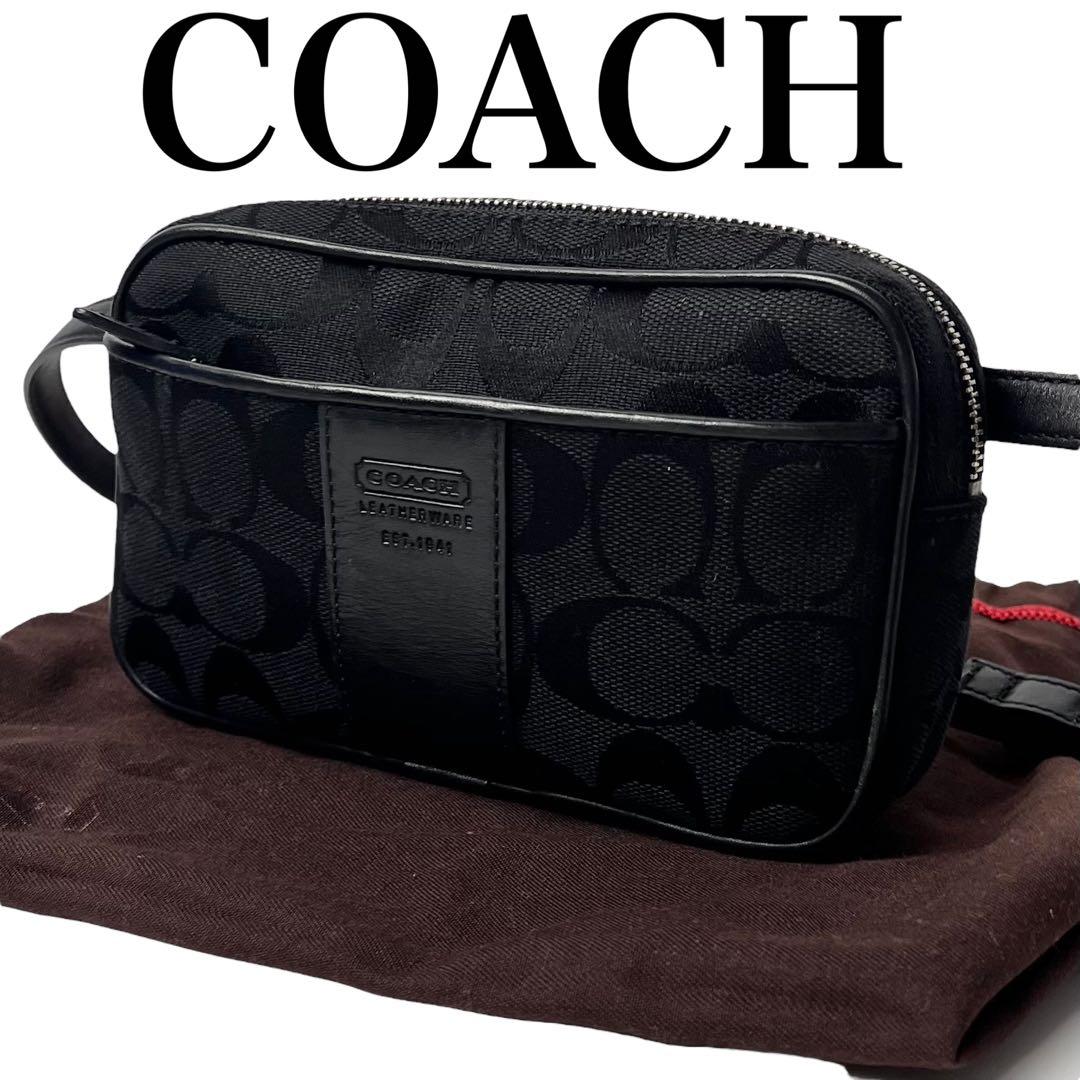 美品✨ COACH コーチ ウエストバッグ ウエストポーチ シグネチャー 黒