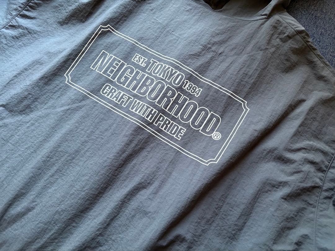 NEIGHBORHOOD ナイロン フーデッドジャケット グレー M 美品