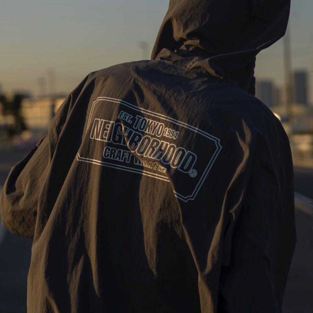 NEIGHBORHOOD ナイロン フーデッドジャケット グレー M 美品