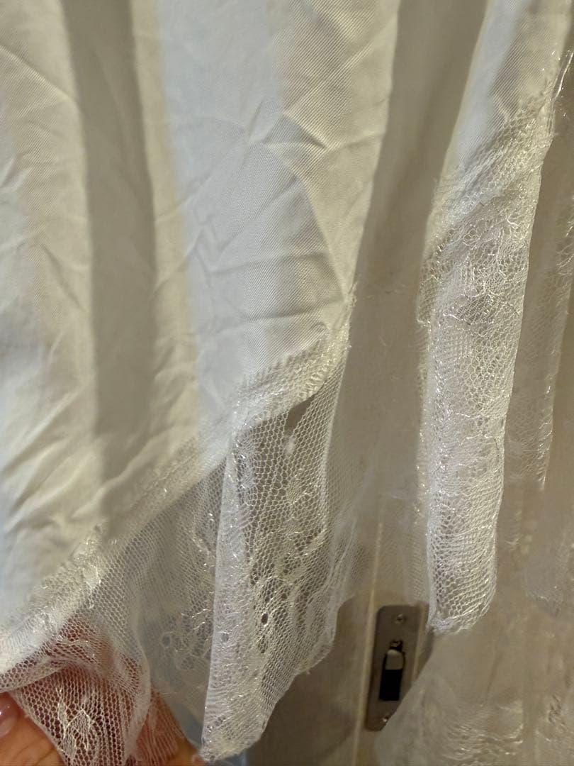 JOSE MOON/ ASYMMETRY LACE DRESS ホワイト