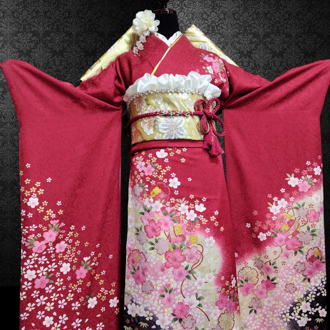 SALE中！振袖フルセット(8点)成人式・京都きもの友禅・金彩加工・暈し染め