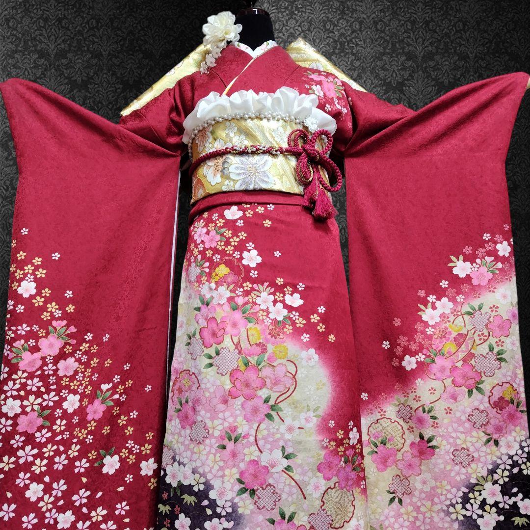 SALE中！振袖フルセット(8点)成人式・京都きもの友禅・金彩加工・暈し染め
