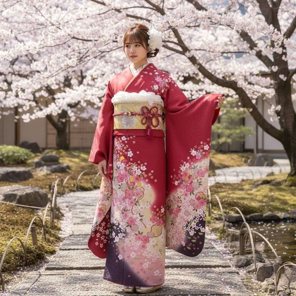 SALE中！振袖フルセット(8点)成人式・京都きもの友禅・金彩加工・暈し染め