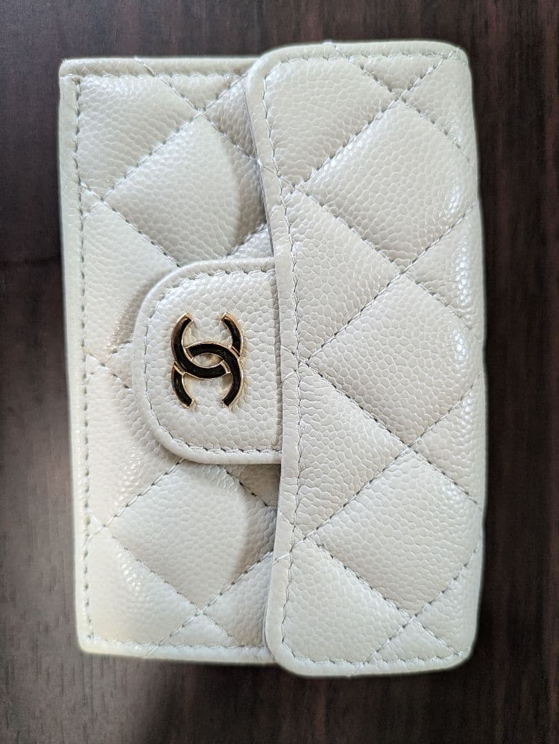 D！！　　　　【CHANEL】三つ折り財布 キルティングレザー
