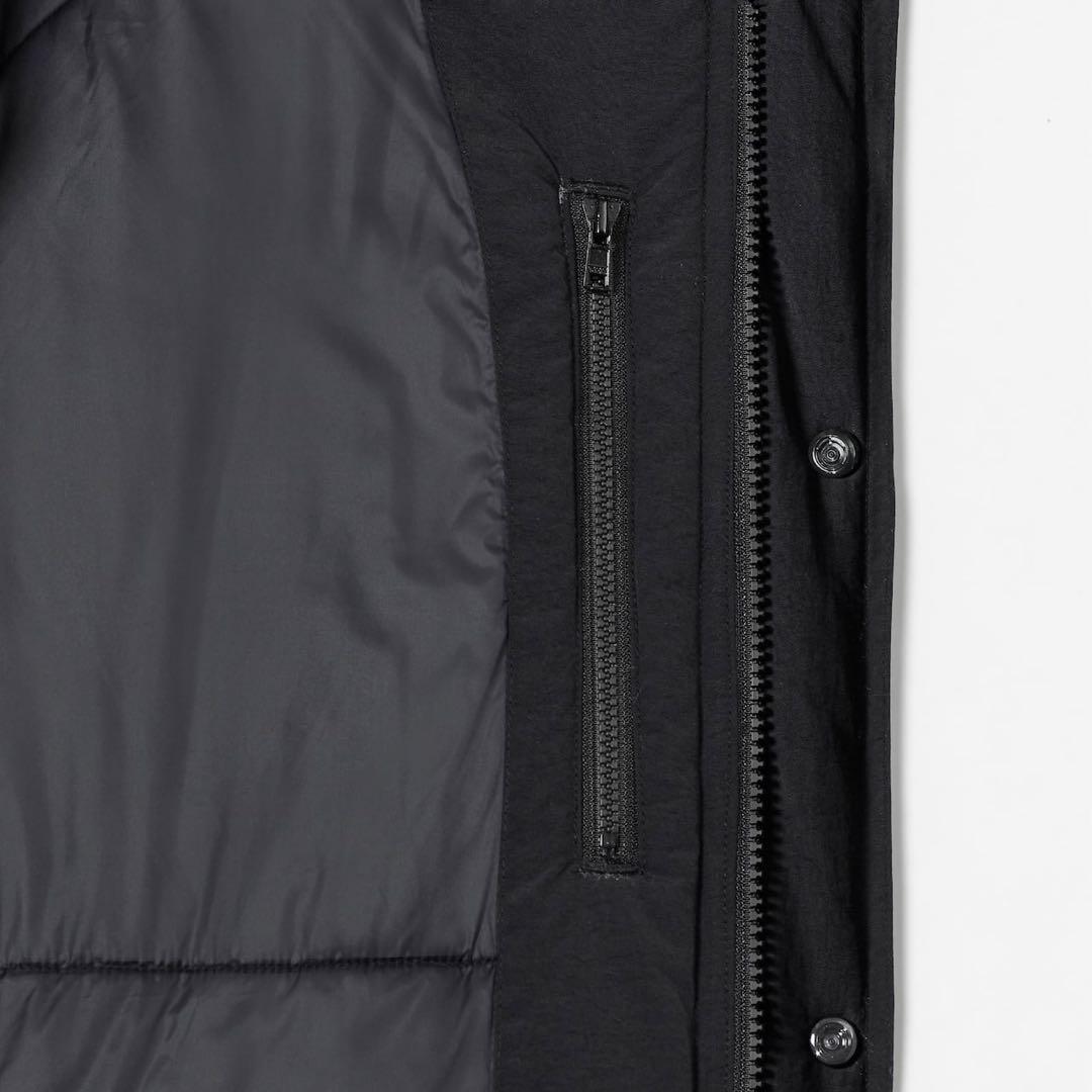 エンノイPADDED NYLON BENCH COAT BLACK/WHITE