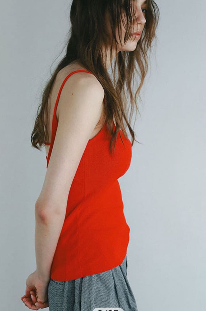 新品未使用　エトレトウキョウ　バンドゥセットニットキャミソールRED赤
