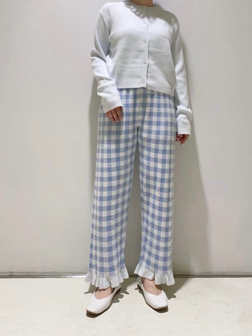 【値下げ⬇︎新品】ジェラートピケロゴプルオーバー&チェックロングパンツ