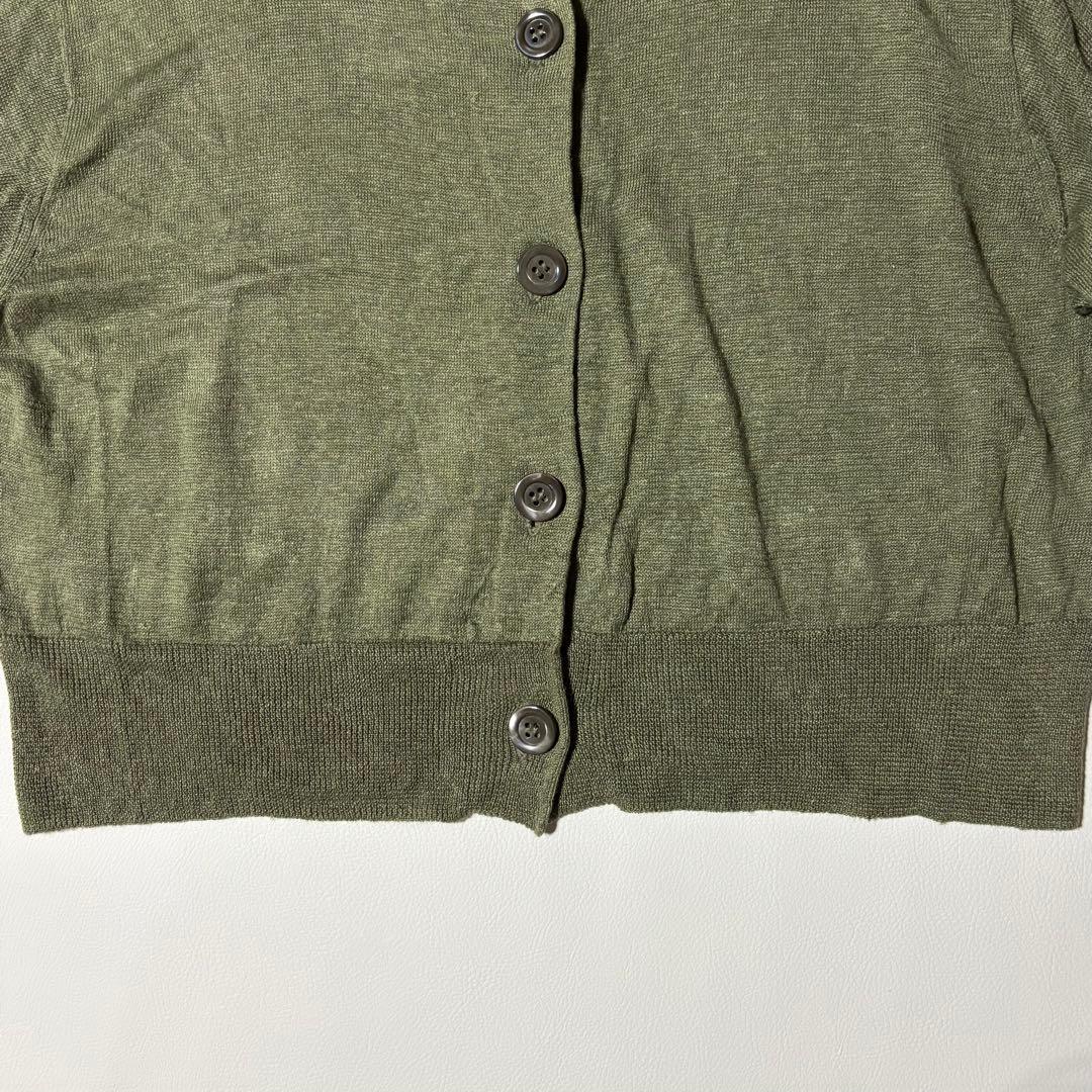 美品 MARGARET HOWELL リネンカーディガン カーキ M 日本製