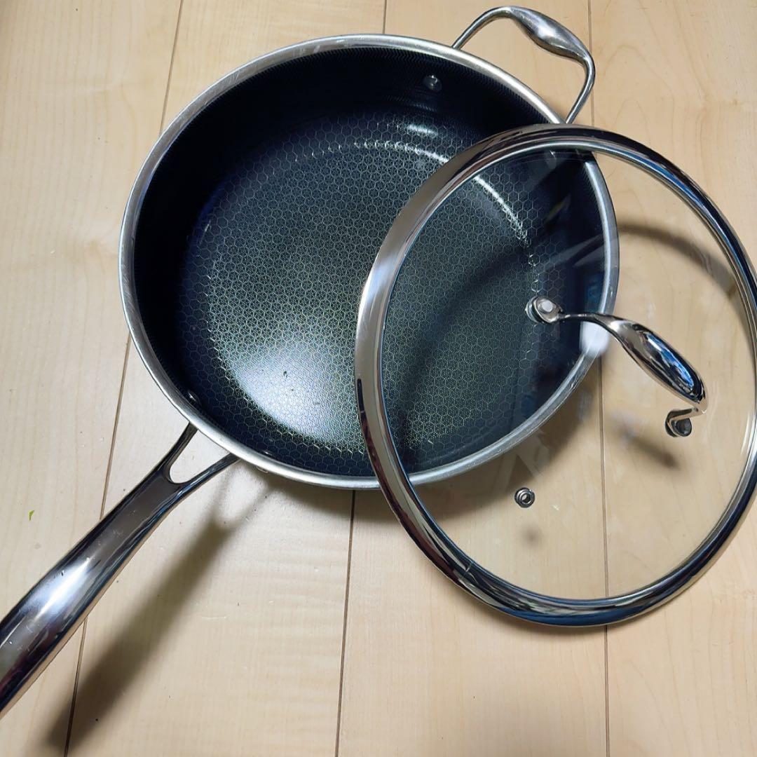 Hexclad ヘックスクラッド 3.1L ディープソテーパン 26cm 蓋付