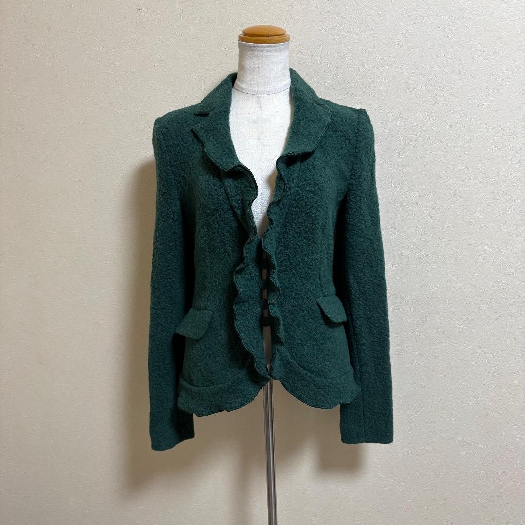 ARMANI COLLEZIONI フロントフリル ジャケット ウール混 40