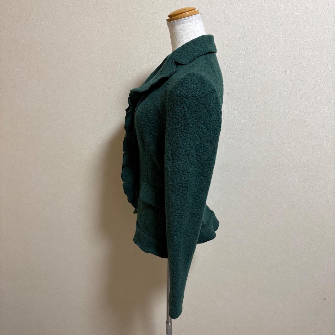 ARMANI COLLEZIONI フロントフリル ジャケット ウール混 40
