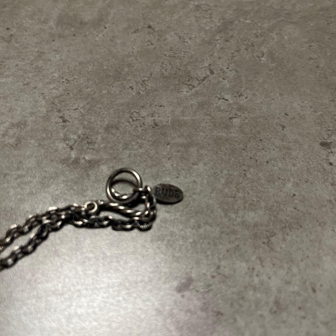 RUDE GALLERY×CHAOS DESIGN スタッズネックレス シルバー