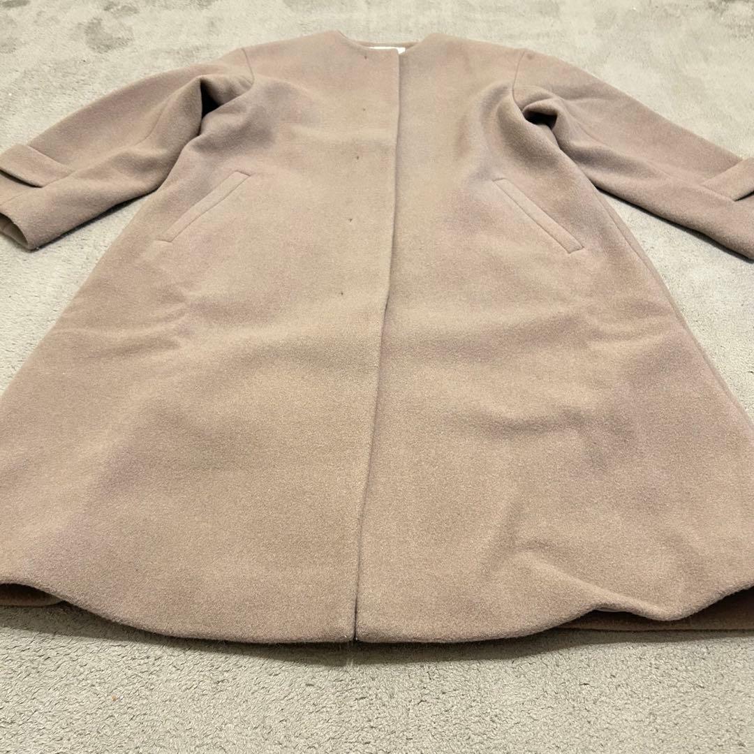 【美品】グリーンレーベルリラクシング定価35,200円23AWノーカラーコート