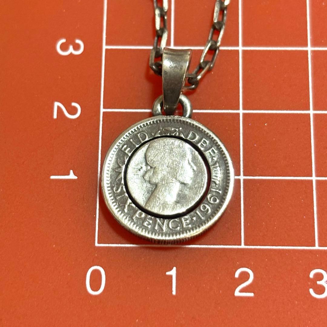 【AQUA SILVER】幸せの6ペンス 45cm イギリス 幸運 レトロ