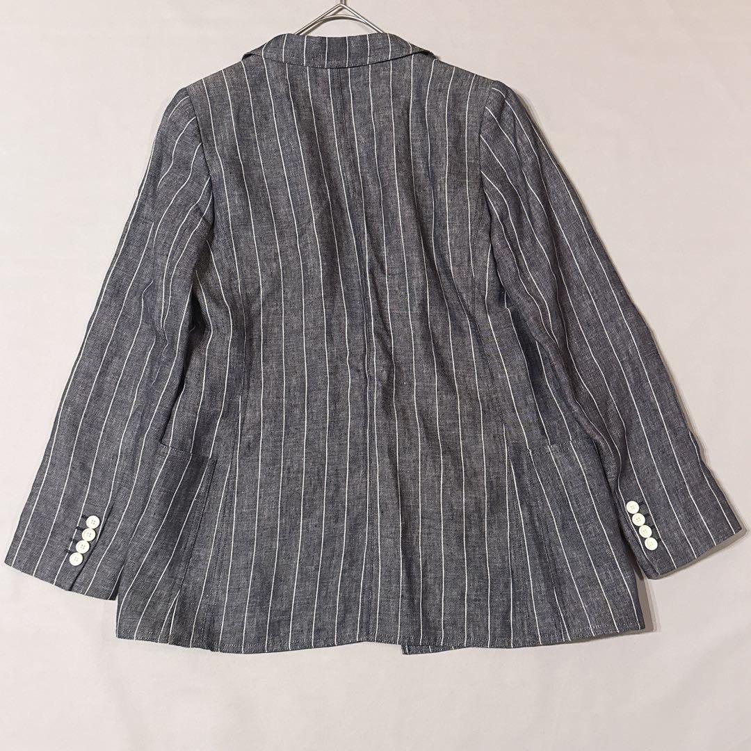 美品 MaxMara 白タグ リネン100% ダブル テーラードジャケット