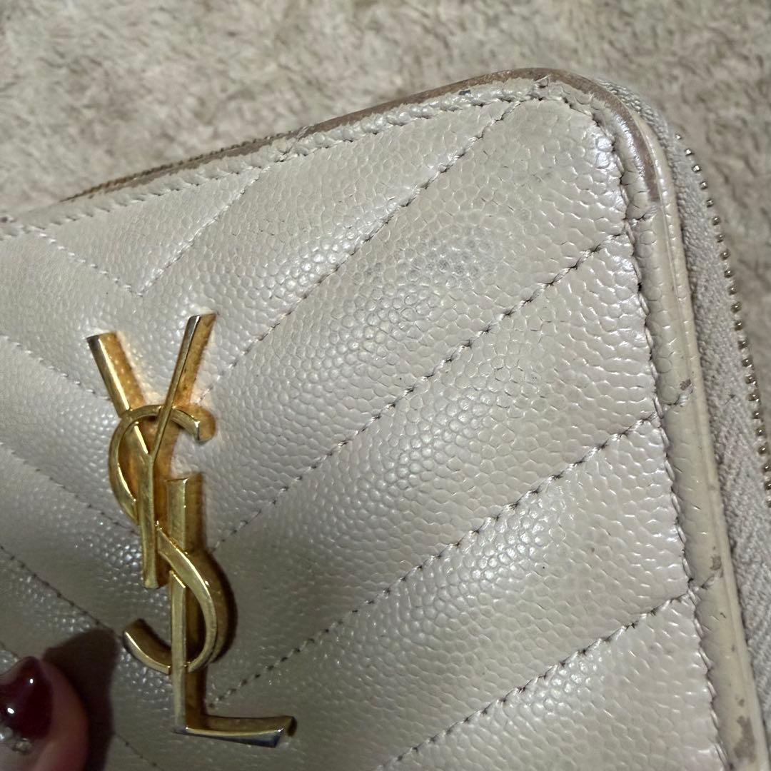 サンローラン　財布　SAINT LAURENT ベージュ　二つ折り財布