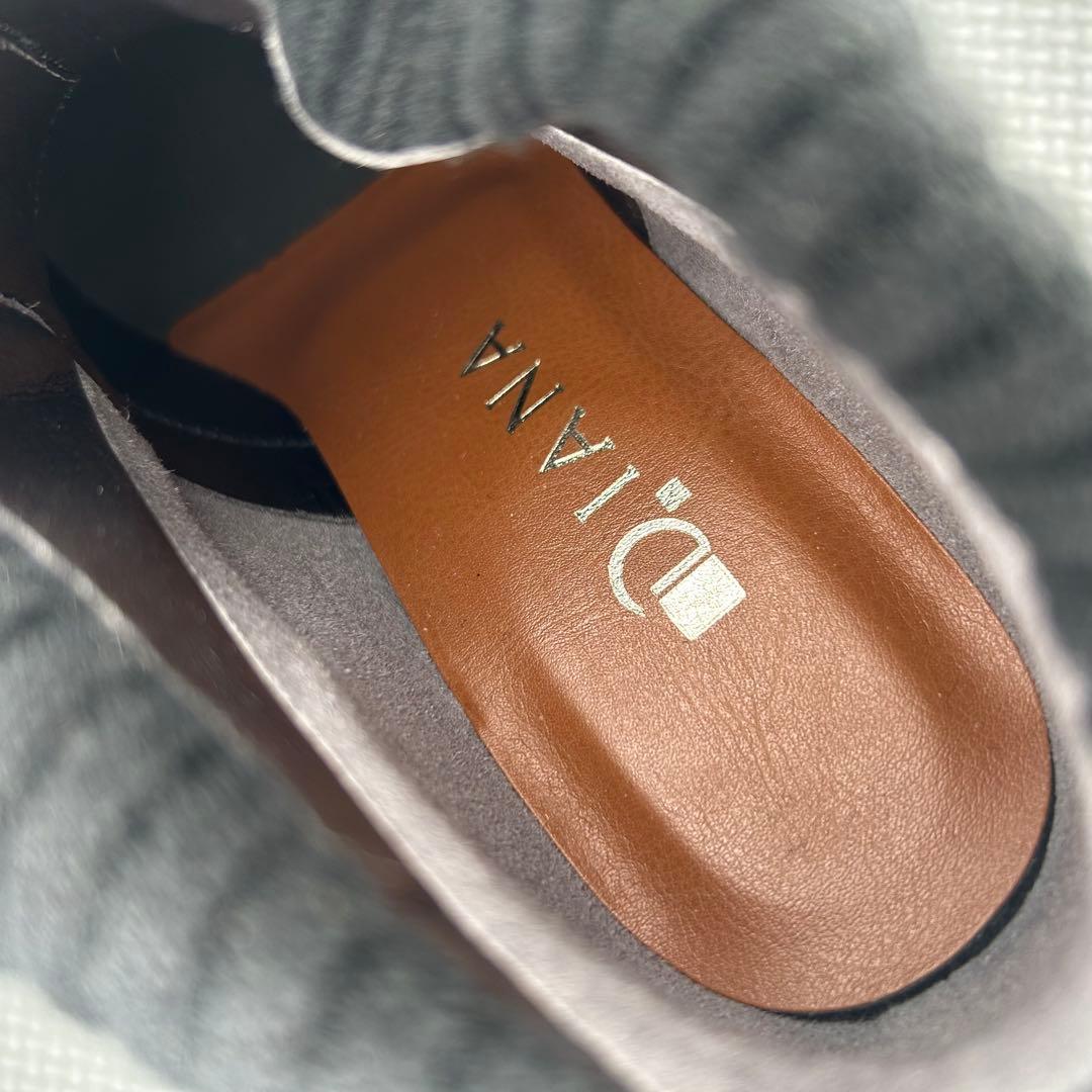 極美品⭐︎DIANA ダイアナ ソックスブーツ レザー　チャンキーヒール　23
